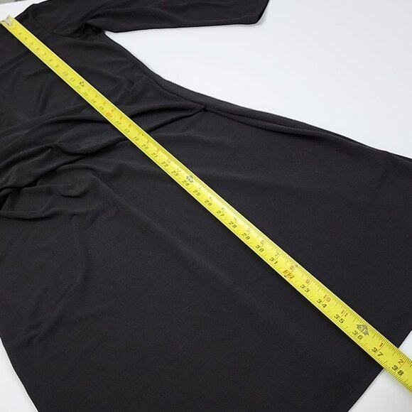 Michael Kors Women's Black Sheath Long Sleeves Dress Fold over Front Size Medium - Picture 9 of 9